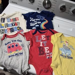 Colorful Beatles Themed Baby One Piece Set